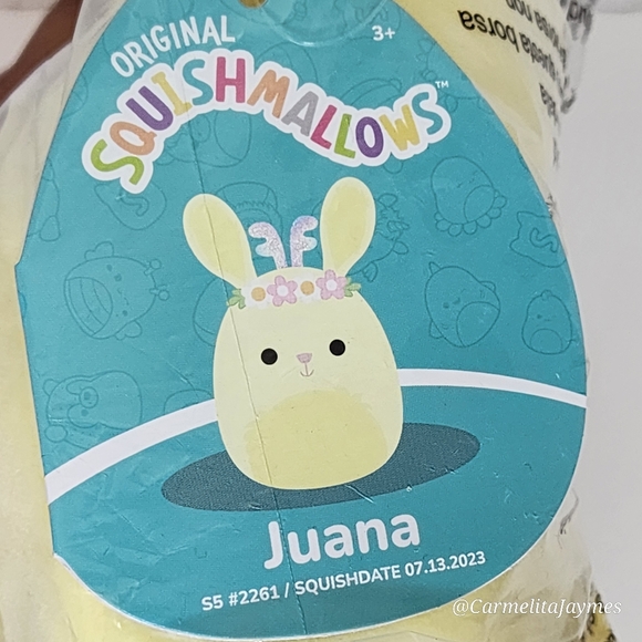 JUANA 🐰 Yellow Jackalope w Flower Crown 5 Squishmallow NWT - Picture 2 of 9